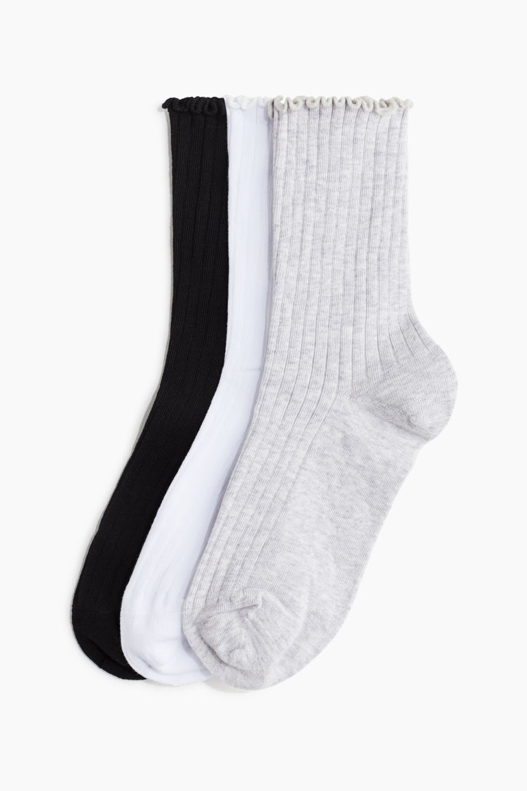 3-pack Ribbed Socks H&M