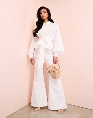 ASOS LUXE sexy flare pants in white ASOS Luxe
