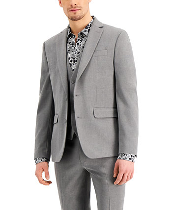Мужской серый однотонный пиджак облегающего кроя, созданный для Macy's INC International Concepts