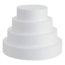 Круглые манекены для торта из пенопласта, 4 шт., на 10&#34; Высокий свадебный торт-фальшивка, 2,25&#34; Толщина в 4 диаметрах (6, 8, 10, 12 дюймов) Bright Creations