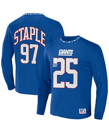 Мужская футболка NFL X Staple Blue New York Giants Core с длинным рукавом в стиле джерси NFL