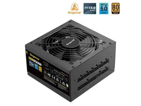 Segotep 850W PCIe 5.0 Full Modular 80 Plus Gold PSU ATX 3.0 Gaming Power Supply, 12VHPWR Cable, 12+4PIN port and Dual 6+2Pin ports for Different Graphics Cards, Silent Fan mode Segotep