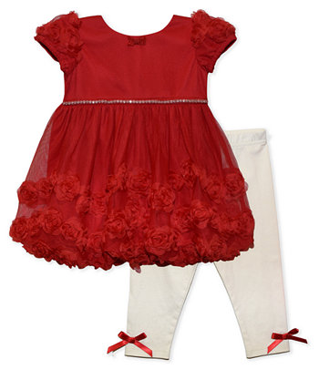 Платье для маленьких девочек и блестящие леггинсы, комплект из 2 предметов Blueberi Boulevard