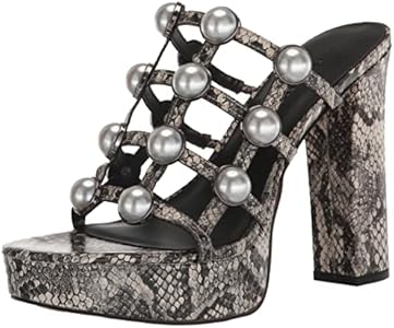 KARL LAGERFELD womens Addica Pearls Platform Heel Sandal Karl Lagerfeld