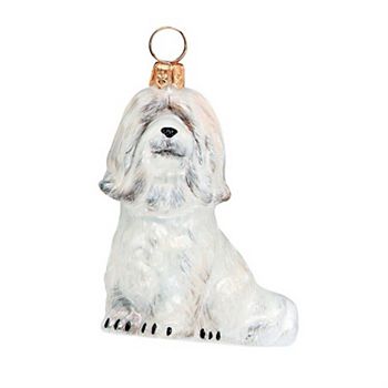 Joy To The World White Havanese Dog Polish Blown Glass Christmas Ornament Joy to the World Collectibles