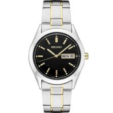Мужские часы Seiko Essential с двухцветным черным циферблатом - SUR363 Seiko