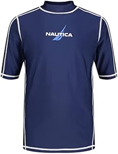 Nautica Boys' Short Sleeve Swim Rashguard with UPF 50+ Sun Protection Nautica