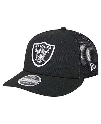 Черная кепка Las Vegas Raiders Low Profile 9FIFTY Snapback, высокая корона New Era