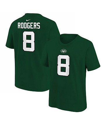 Зеленая футболка Big Boys Аарона Роджерса New York Jets с именем и номером игрока Nike