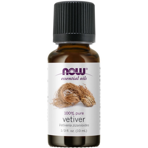 NOW Essential Oils Масло ветивера Древесный ароматерапевтический аромат -- 0,34 жидких унции NOW Foods