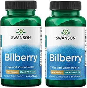 Swanson Extra-Strength Bilberry (Standardized) 100 Milligrams 60 Capsules (Капсулы) Swanson