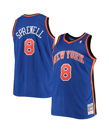 Men's Latrell Sprewell Blue New York Knicks Big and Tall Hardwood Classics Jersey Mitchell & Ness