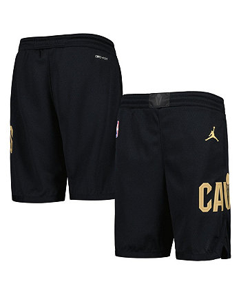 Фирменные черные спортивные шорты Cleveland Cavaliers для мальчиков и девочек молодежного стиля Swingman Performance Edition Jordan