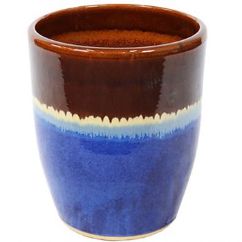 Sunnydaze Captivating Vista Ceramic Planter - 14&#34; - Beachcomber Sunnydaze Decor