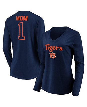 Женская темно-рыжая футболка с v-образным вырезом и длинными рукавами Tigers #1 Mom Fanatics
