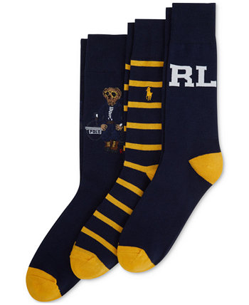 Men's 3-Pk. Denim Bear Slack Socks Gift Set Polo Ralph Lauren