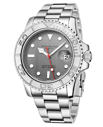 Мужские наручные часы Diver с серебряным браслетом, 42 мм Stuhrling