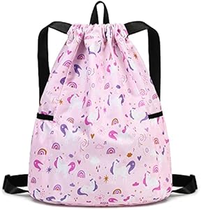 Рюкзак повседневный Ryushoyo Drawstring Gym String Bag Cinch Sackpack Sport для женщин, девочек и мужчин Альпака синий розовый Ryushoyo