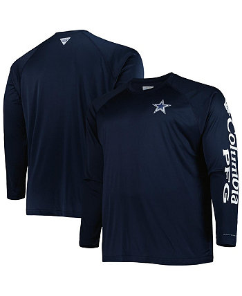 Мужская темно-синяя футболка с длинным рукавом Dallas Cowboys Big and Tall PFG Terminal Tackle Logo реглан Omni-Wick Columbia