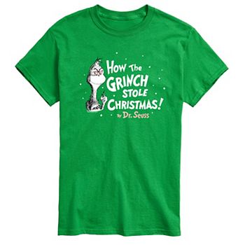 Футболка больших размеров для мужчин Grinch с графическим рисунком 'Как Гринч украл Рождество', классический крой, короткий рукав Grinch