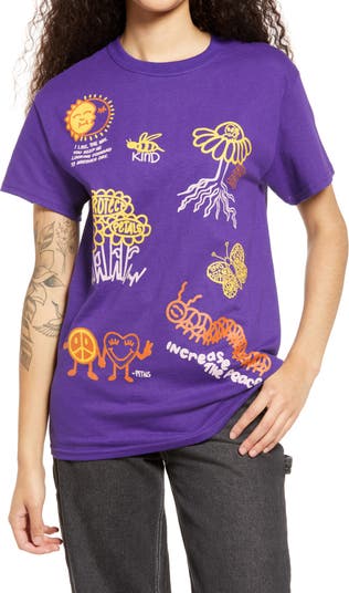 Positive Nature Cotton Graphic Tee PETALS AND PEACOCKS