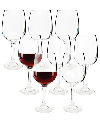 Набор из прозрачного стеклянного винного бокала объемом 8–11,7 унций Circleware