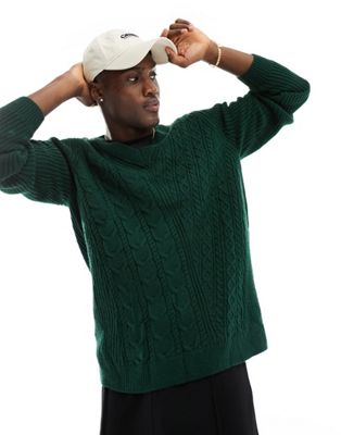 Зеленый вязаный свитер со сплетенными косами ASOS DESIGN ASOS DESIGN