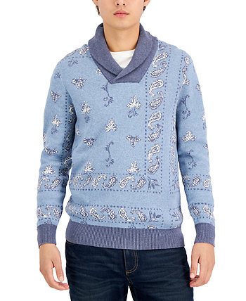 Мужской жаккардовый свитер-бандана с отложным воротником, созданный для Macy's Sun & Stone