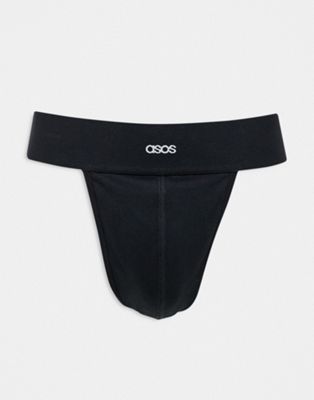 Черные стринги ASOS DESIGN с логотипом и эластичным поясом Asos Design