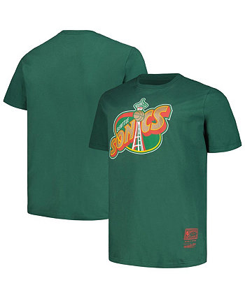Мужская зеленая рваная футболка Hunter с логотипом Seattle SuperSonics Big and Tall Hardwood Classics в винтажном стиле Mitchell & Ness