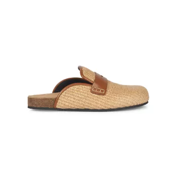 Raffia &amp; Leather Loafers JW Anderson