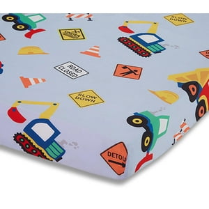 Everyday Kids Baby Boy Fitted Crib Sheet - Under Construction EVERYDAY KIDS