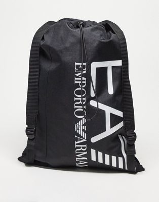 Черный рюкзак с кулиской Armani EA7 EA7