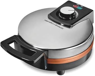 Hamilton Beach Belgian Waffle Maker with PFAS-Free Non-Stick Ceramic-Coated Plates, Browning Control, Indicator Lights, Stainless Steel (26081) Hamilton Beach