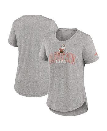 Женская футболка серого цвета с эффектом потертости Cleveland Browns Fashion Tri-Blend Nike