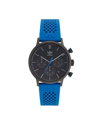 Часы унисекс Chrono Code One Chrono с синим силиконовым ремешком, 40 мм Adidas
