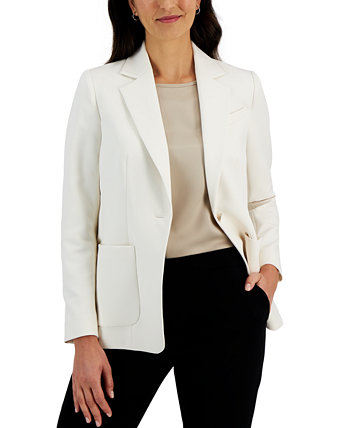 Женская эластичная куртка с воротником-стойкой и накладным карманом на одной пуговице Anne Klein