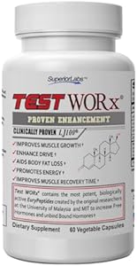 Superior Labs - Test Worx Natural Testosterone Booster Supplement - Clinically Proven LJ100 and 8 Other Powerful Ingredients for Drive, Stamina, Endurance & Strength Superior Labs