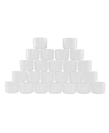 Контейнеры для пластиковых банок на 4 унции, упаковка из 24 банок для хранения с внутренней и внешней крышкой от Stalwart Trademark Global