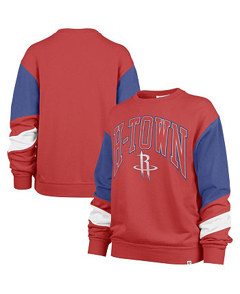 Women's Red Houston Rockets 2023/24 City Edition Nova Crew Pullover Sweatshirt '47 Brand