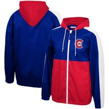 Men's Mitchell & Ness Royal/Red Chicago Cubs Game Day Full-Zip Windbreaker Hoodie Jacket Unbranded