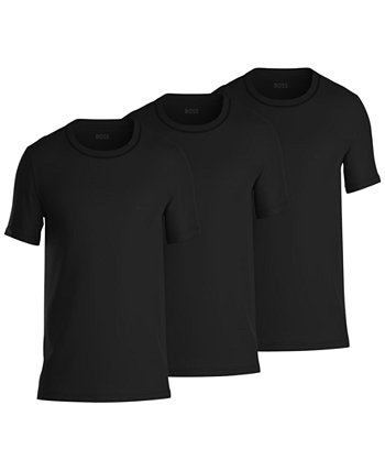 Мужчины 3-Pk. Классические однотонные футболки с круглым вырезом BOSS