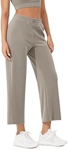 ODODOS Women's Modal Soft Wide Leg Pants with Pockets Adjustable Shockcord High Waist Casual Lounge Pants-27/29/31" Inseam Ododos