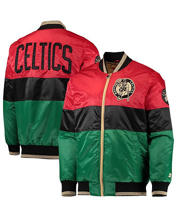 Мужская красно-черно-зеленая куртка Boston Celtics Black History Month NBA 75th Anniversary Full Zip Jacket Starter