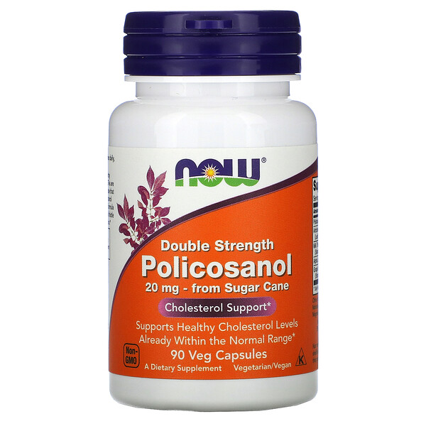 Policosanol двойной силы - 20 мг - 90 вегетарианских капсул - NOW Foods NOW Foods