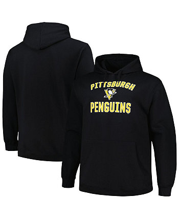 Мужской черный пуловер с капюшоном и логотипом Pittsburgh Penguins Big and Tall Arch Profile