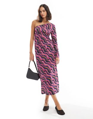 Scalpers Off Shoulder Lurex Dress In Multicolor   Scalpers