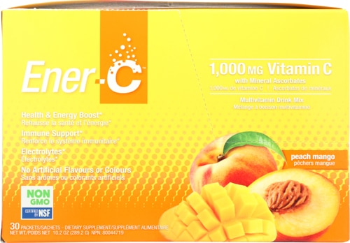 Ener-C Мультивитаминный напиток с витамином С, смесь персика и манго, 1000 мг, 30 пакетиков Ener-C