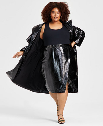 Trendy Plus Size Faux-Leather Skirt Nina Parker
