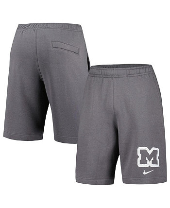 Мужские серые флисовые шорты Michigan Wolverines Nike